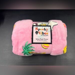 Pink Spooky Vibes Plush Throw